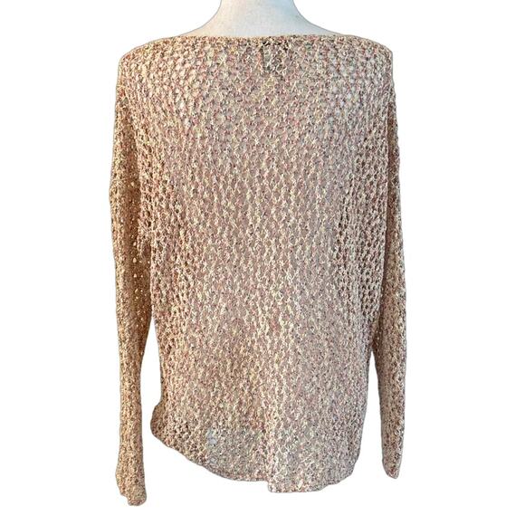 Orvis Sweater Women Large Multicolor Cotton Blend Spring Open Knit Mature Picnic - Picture 2 of 3